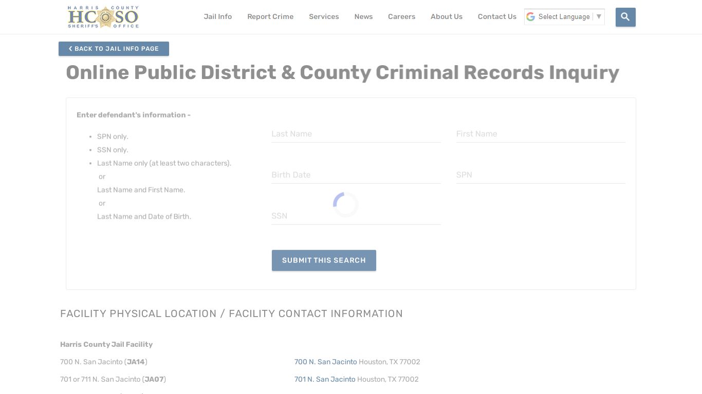 Online Public District & County Criminal Records Inquiry—Harris County ...